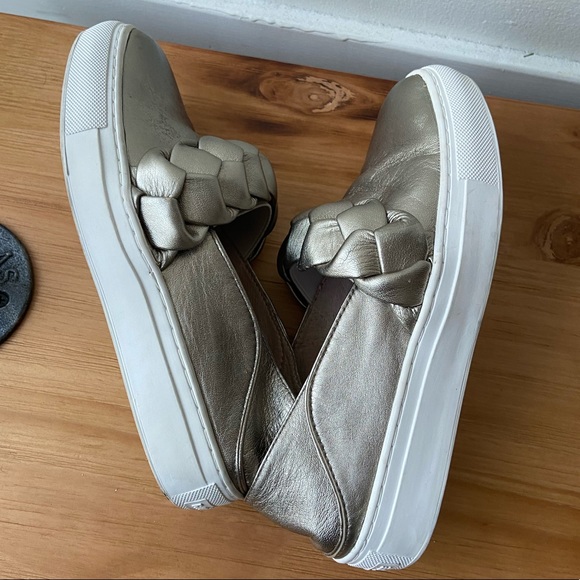 Rachel Zoe Burke Gold Metallic Braided Sneaker - Picture 7 of 11